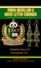 Load image into Gallery viewer, Panda Medallion & Greek Letter Earrings