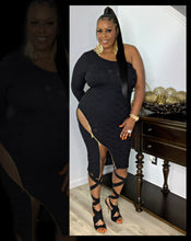 Load image into Gallery viewer, Black Diamond Bodycon Dress