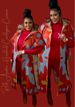 Load image into Gallery viewer, Rich Auntie Hooded Cardigan-Crimson

