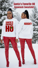 Load image into Gallery viewer, Santa’s Favorite HO Crewneck Sweatshirt
