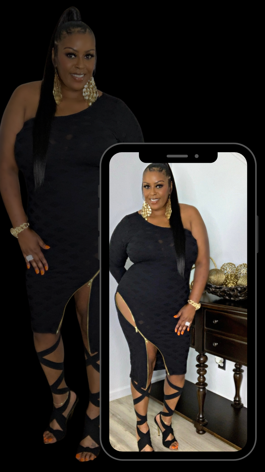 Black Diamond Bodycon Dress