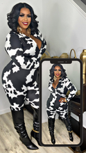 Load image into Gallery viewer, Le’Moo Cow Print Jumpsuit
