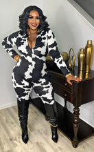 Load image into Gallery viewer, Le’Moo Cow Print Jumpsuit
