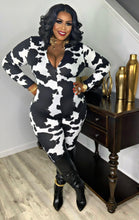 Load image into Gallery viewer, Le’Moo Cow Print Jumpsuit
