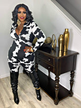 Load image into Gallery viewer, Le’Moo Cow Print Jumpsuit
